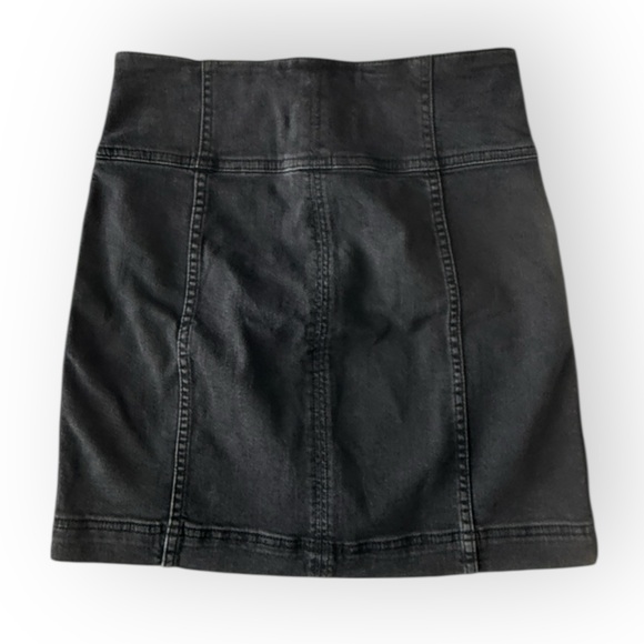 Free People Modern Femme Corset Lace Up Denim Skirt - Picture 4 of 6